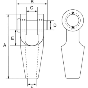 Açık Tip Tutyalı Soket Teknik Çizim